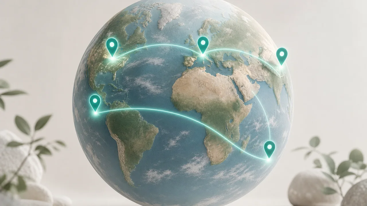 The five blue zones on a world map