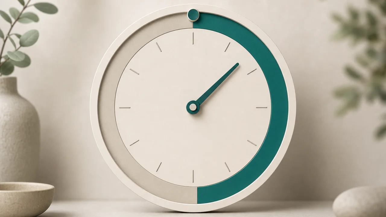 A clock showing the eating window and the fasting window