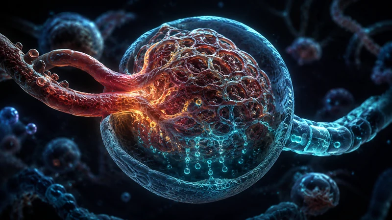A close-up of a kidney's filtering glomerulus — where the blood is cleaned