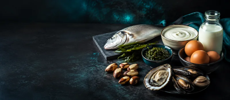 Foods rich in iodine and selenium: fish, seaweed, Brazil nuts, eggs